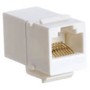 CAT6 Keystone Feed-Thru Data Coupler – White