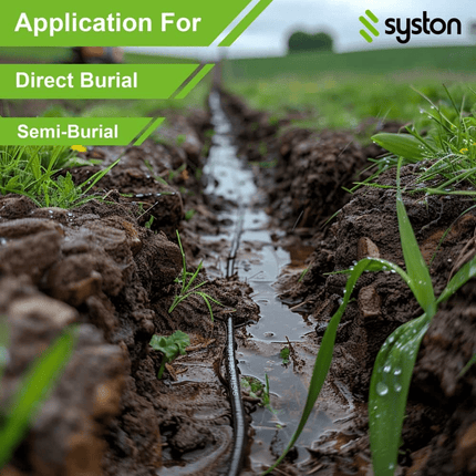Syston Cat 6E Direct Burial OSP Ethernet Cable, Sunlight Resistant, Water Blacking – 1000 ft