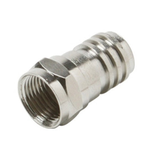 Crimp-Type F Connector for RG59 with 1/2" Attached Ring – 10 Pack