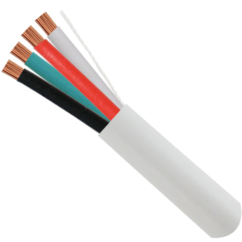 14/4 Stranded OFC Speaker Wire, White, 500 ft
