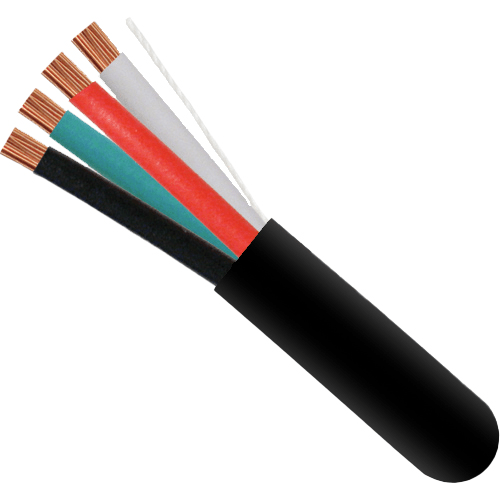 14/4 Stranded OFC Speaker Wire, Black, 500 ft