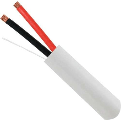 18AWG 2-Conductor Stranded Audio Cable, White, 500 ft Pull Box