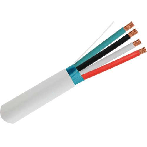 16/4 Shielded Stranded Audio/Security Cable, White, 500 ft