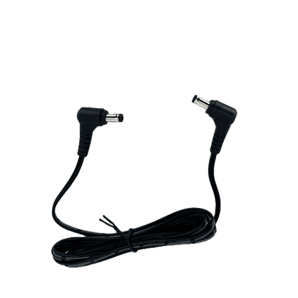 2.5x5.5mm R/A Plug to 2.5x5.5mm R/A Plug, 6' DC Power Cord, 20AWG, Black/White Stripe