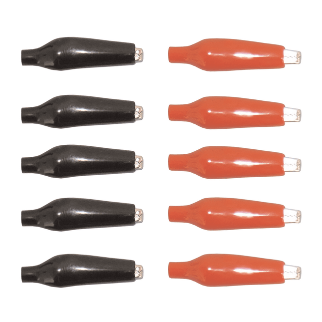 Large 1-1/2" Alligator Clips - 5 Red / 5 Black