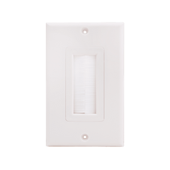 Single Gang Feedthrough Wall Plate – Brush Type, White
