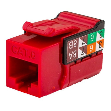 CAT6 Data Keystone U-Jack, RJ45 90° 8×8 Red