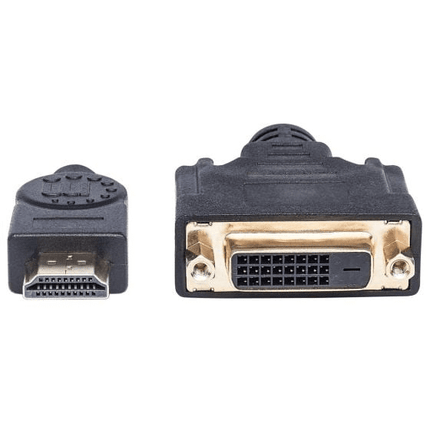 HDMI Male to DVI-D 24+1 Female Dual Link Adapter Cable, 8 in., Black