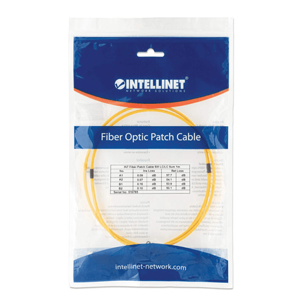 1M LC-LC Singlemode Fiber Optic Patch Cable, 3.0 mm, Duplex, LSZH, OS2 , Yellow