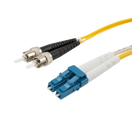 20m LC to ST UPC OS2 SM Fiber Optic Patch Cable, 3.0 mm, Duplex, LSZH, Yellow
