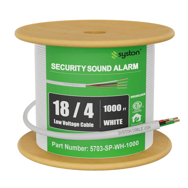 18/4 Stranded Plenum-Rated Security &amp; Alarm Cable – 1000 ft Spool