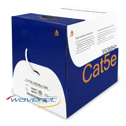 Wavenet WHITE Bulk Cat 5e UTP Riser Cable, 1000' Box