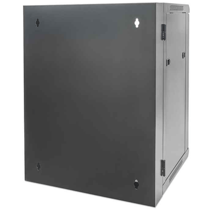 9U Swing-Out Wall Mount Enclosure 21" Depth Locking Glass Door