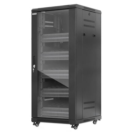 27U Pro Line Network Cabinet with Integrated Fans 5xShelves 5x2U Blanks