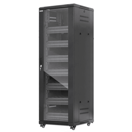 38U Pro Line Network Cabinet with Integrated Fans 7xShelves 7x2U Blanks