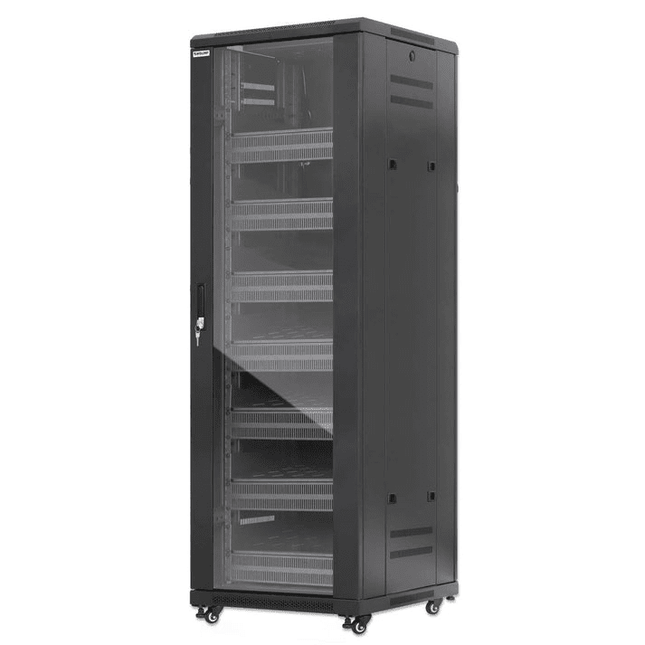 38U Pro Line Network Cabinet with Integrated Fans 7xShelves 7x2U Blanks