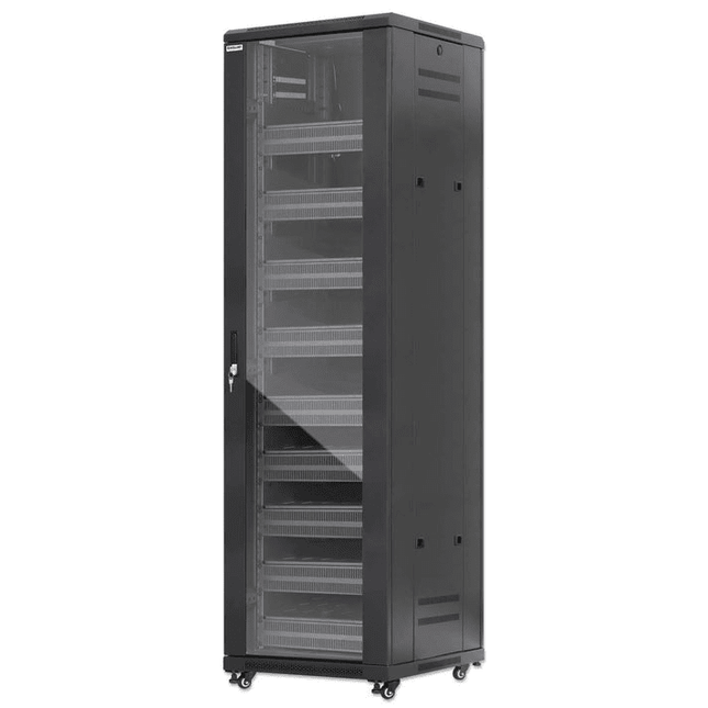 42U Pro Line Network Cabinet with Integrated Fans 9xShelves 9x2U Blanks