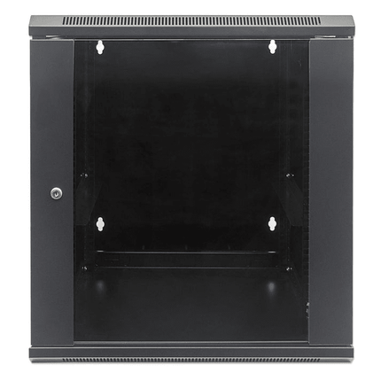 12U Swing-Out Wall Mount Enclosure 16" depth Locking Glass Door