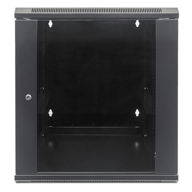 12U Swing-Out Wall Mount Enclosure 16" depth Locking Glass Door