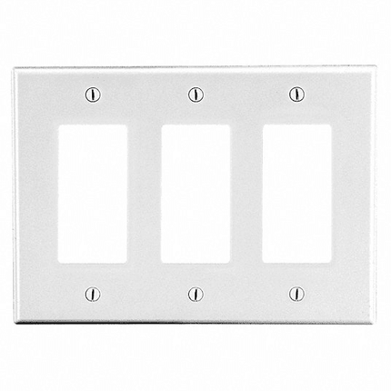 3‑Gang Decora Wall Plate, White
