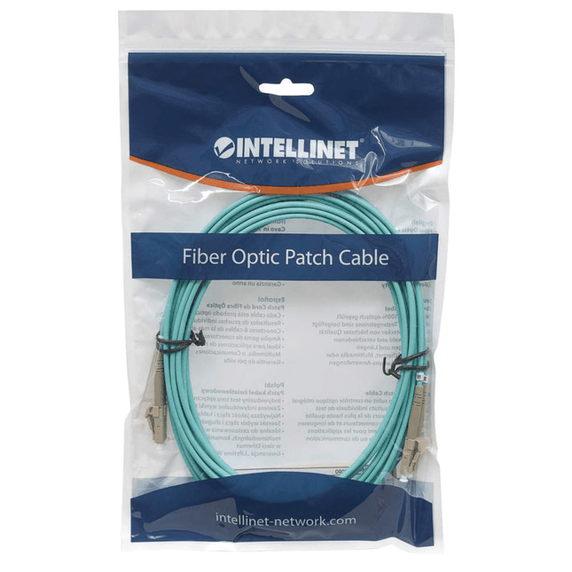 LC-LC Multimode Duplex Fiber Patch Cable, OM3, 1 Meter