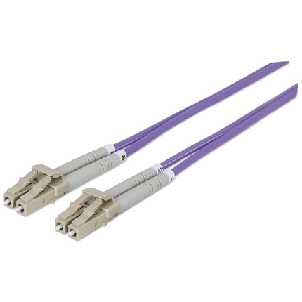 3 Meter LC-LC UPC Fiber Optic Patch Cable, 3.0 mm, Duplex, LSZH, OM4 Multimode, Violet