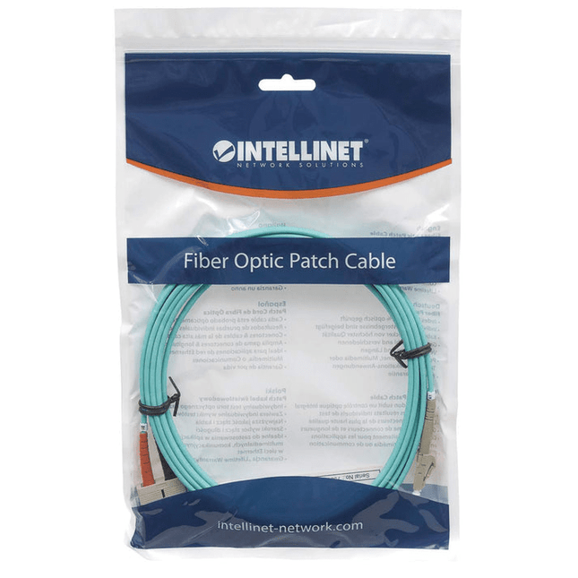 LC-SC Multimode Duplex Fiber Patch Cable, OM3, 1 Meter