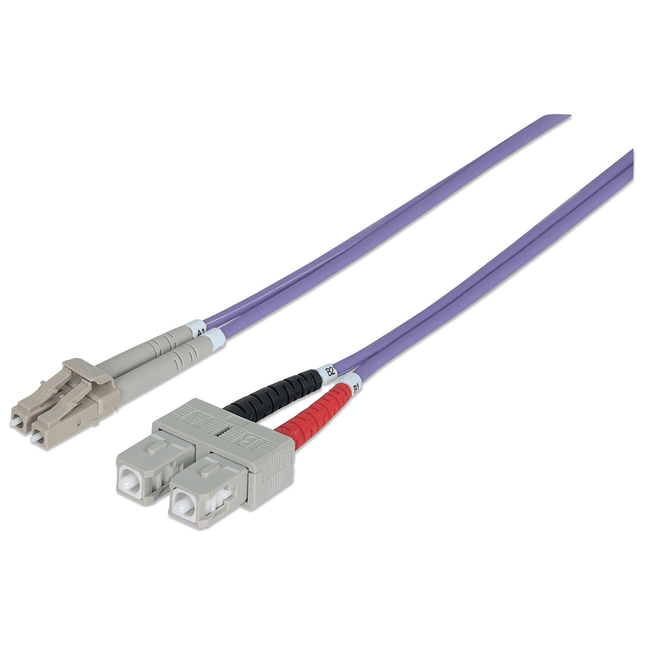 2m OM4 LC to SC Duplex Multimode Fiber Optic Patch Cable