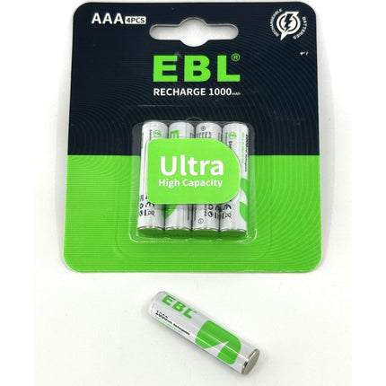 AAA Ni-MH Rechargeable Batteries, 4 pkg.