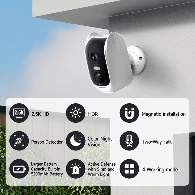 4MP WiFi Battery Camera, 2-way Audio
