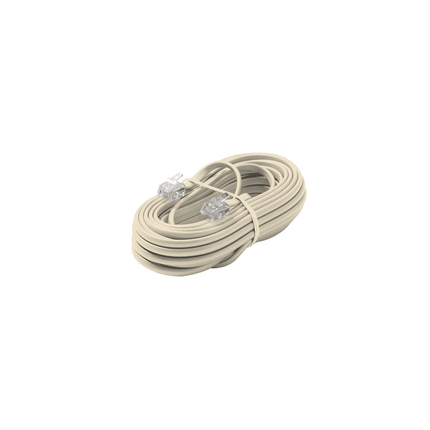 25ft. 6P6C Flat Telephone Cord – Ivory