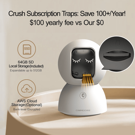 5MP Indoor Pan-Tilt WiFi Camera, 2-way Audio, includes 64GB Memory