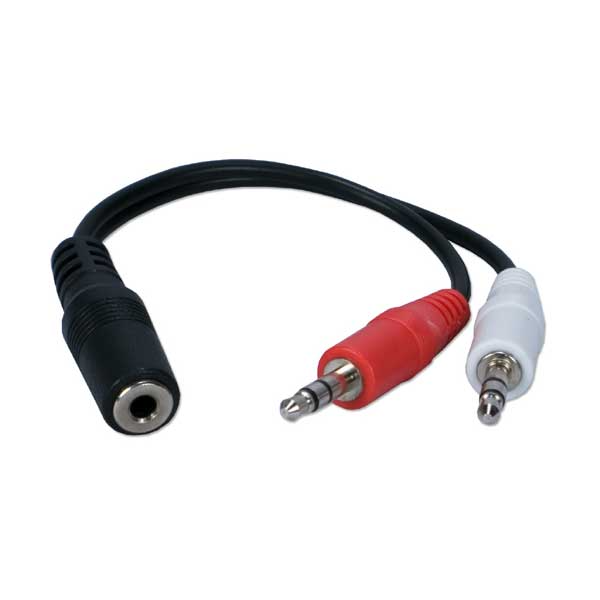 6-Inch 3.5mm TRS Jack to Dual 3.5mm TRS Plug Audio Splitter