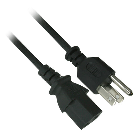 18 AWG NEMA 5-15P to IEC C13 Power Cord – 9 ft