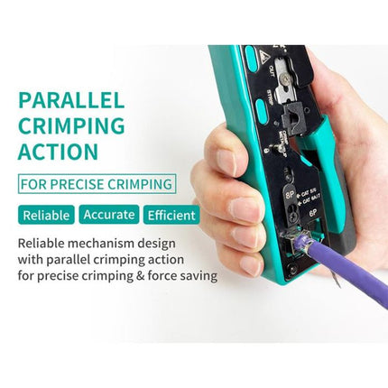 Modular Crimping Tool for Cat 5e, Cat 6, and Cat 7 Cables