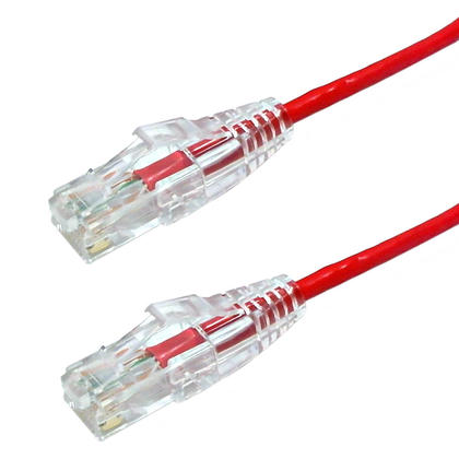 2ft Red Cat 6 Mini Patch Cable