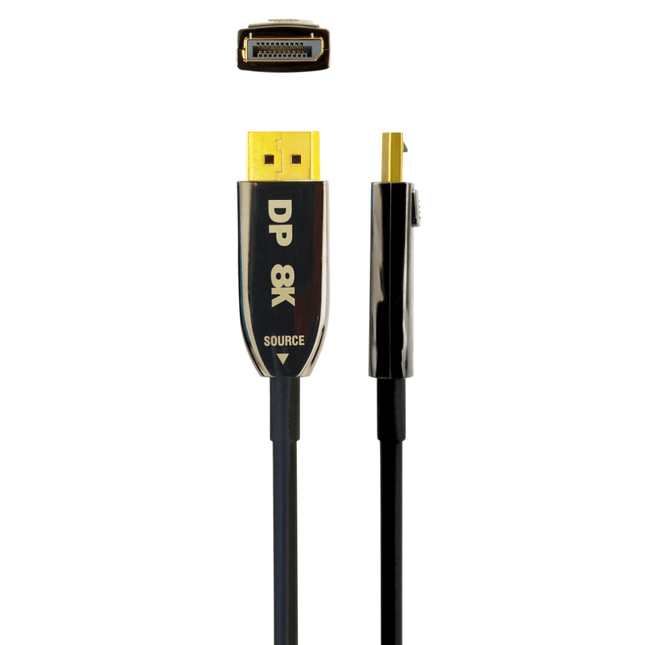 100ft Active Displayport 1.4 UltraHD 8K Black Cable with Latches
