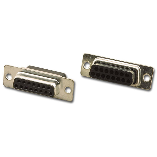D-Sub 15-Pin Female Crimp Housing – Zinc-Plated Steel