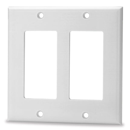 Double Gang Decora Faceplate, White