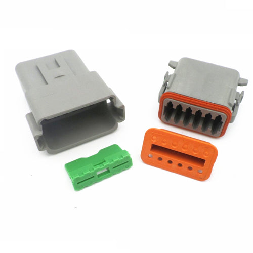 12-Pin Deutsch-style Weatherproof Connector Set, Male and Female for 16-14AWG Wire