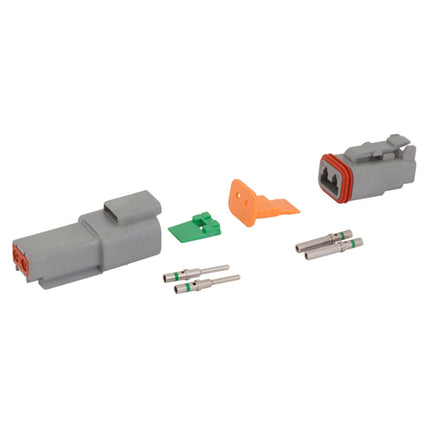 2-Pin Deutsch-style Weatherproof Connector Set, Male and Female for 16-14AWG Wire