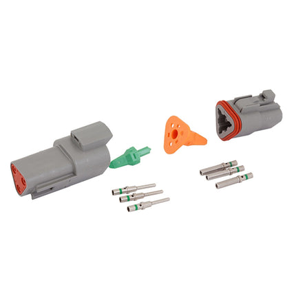 3-Pin Deutsch-style Weatherproof Connector Set, Male and Female for 20-16AWG Wire