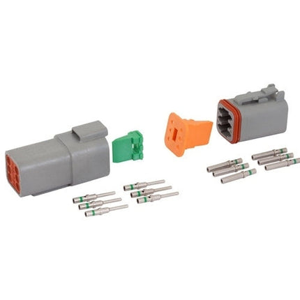 6-Pin Deutsch-style Weatherproof Connector Set, Male and Female for 20-16AWG Wire