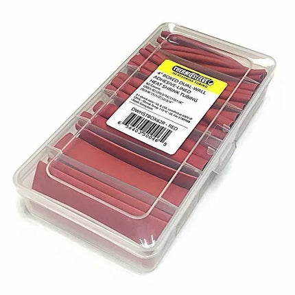 3/16" - 3/4" Red Assorted Dual Wall Heat Shrink Tubing Kit 62 Pieces