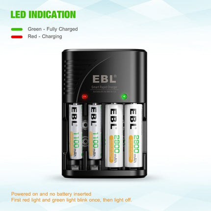 Smart Battery Charger for 9V AA AAA Ni-MH Ni-CD Rechargeable Batteries