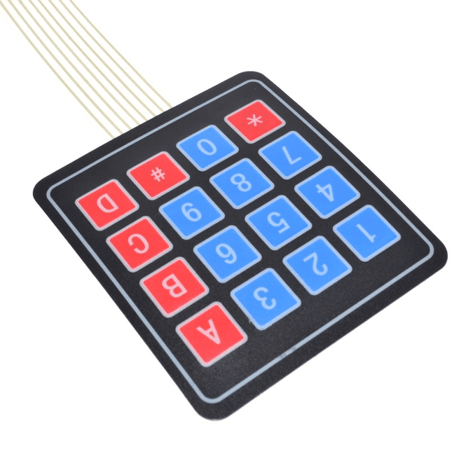 4×4 Matrix 16-Key Membrane Switch Keypad