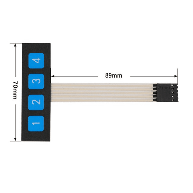 1×4 Key Matrix Membrane Switch Keypad
