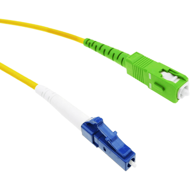 LC/UPC-SC/APC Singlemode Simplex Fiber Patch Cable, OS1, 1 Meter