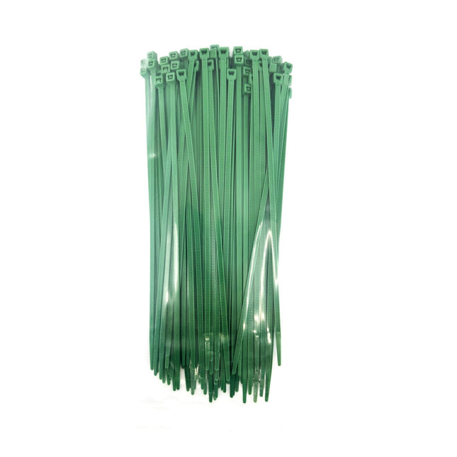 8" Green 40 lb. Cable Ties, 100/pkg.