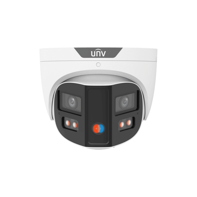 8MP 180° Panoramic Turret camera, Speaker & Mic, Red/Blue Light
